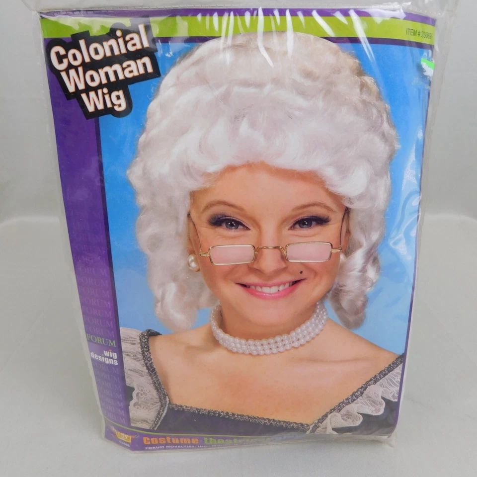 Peruca feminina colonial - Peruca feminina branca encaracolada acessório de Halloween #3584 - Imagem 2 de 4