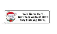30 CHRISTMAS MOUSE PERSONALIZED RETURN ADDRESS LABELS 1 in X 2.625 in