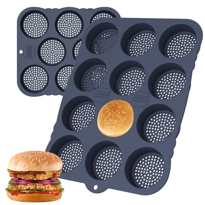 Hamburger Bun Pan 8/12 Cavity Reusable Non Stick Hamburger Bun Molds teDTg