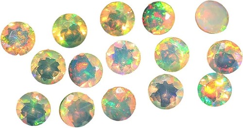 Opale etiope naturale qualità AAA pietra preziosa sfusa rotonda sfaccettata 25 pezzi - Foto 4 di 10