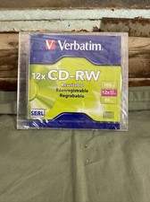 Blank CD RW Verbatim CD RW 700MB 4X-12X High Speed Slim Case VER95161 Media