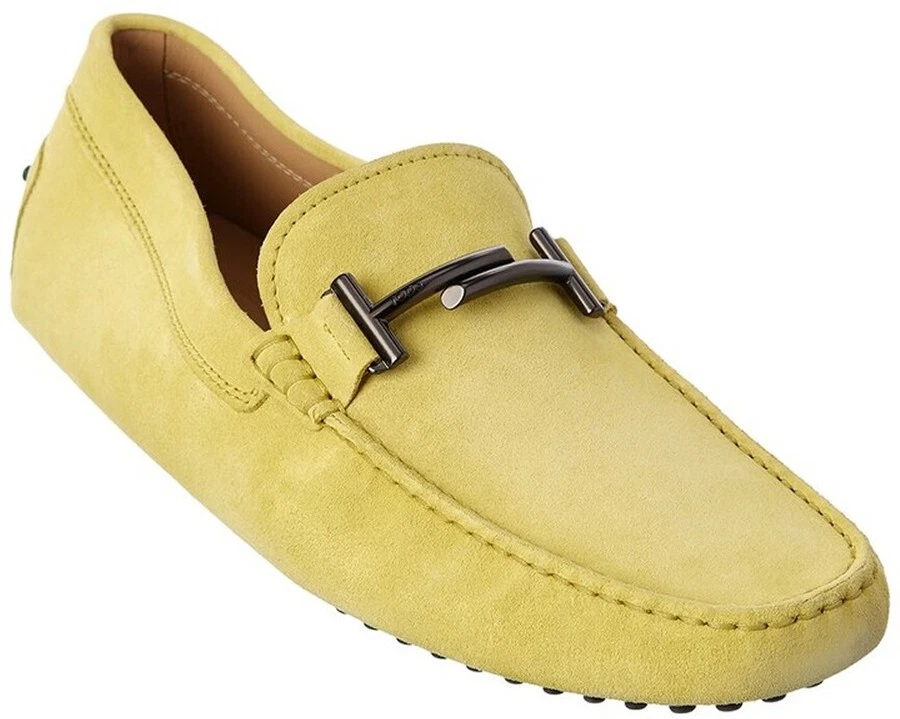 TOD’S Nuovo! Mocassini in pelle scamosciata gialla leggera TOD'S Gommino taglia 7 UK 8 US DD364