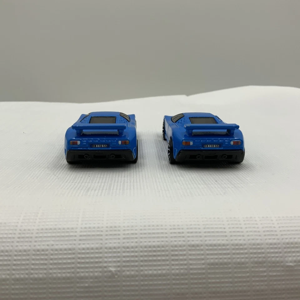 Lot of 2 Hot Wheels HW Exotics '94 Bugatti EB110 SS French Racing Blue Die Cast - Image 2 of 4
