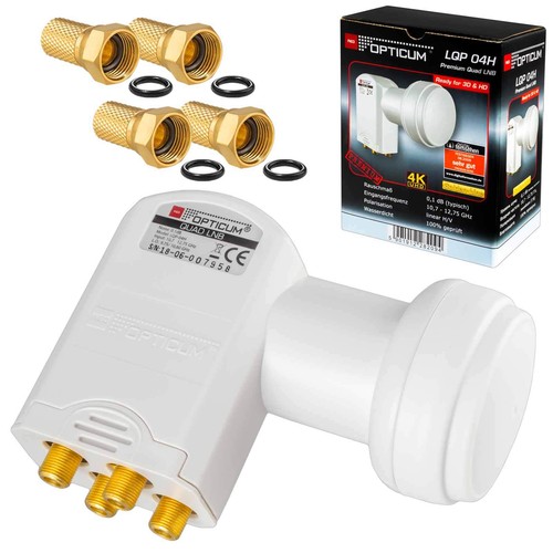 LNB QUAD 0,1dB DIGITAL BEST Germany Quattro Switch 4 Teilnehmer HDTV 4K Ultra HD - Roth - Foto 4