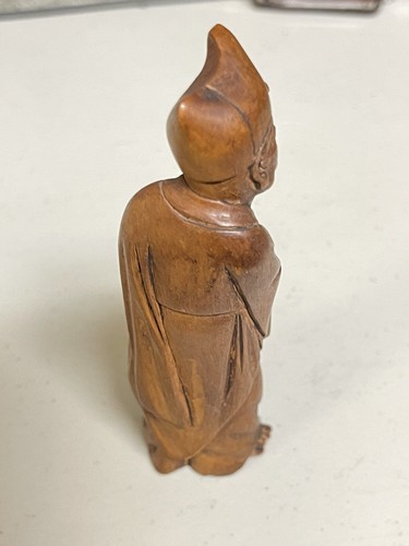 "Estatua de Ji Gong de madera tallada - única en su clase - 4,5"" ver descripción" - Imagen 3 de 8