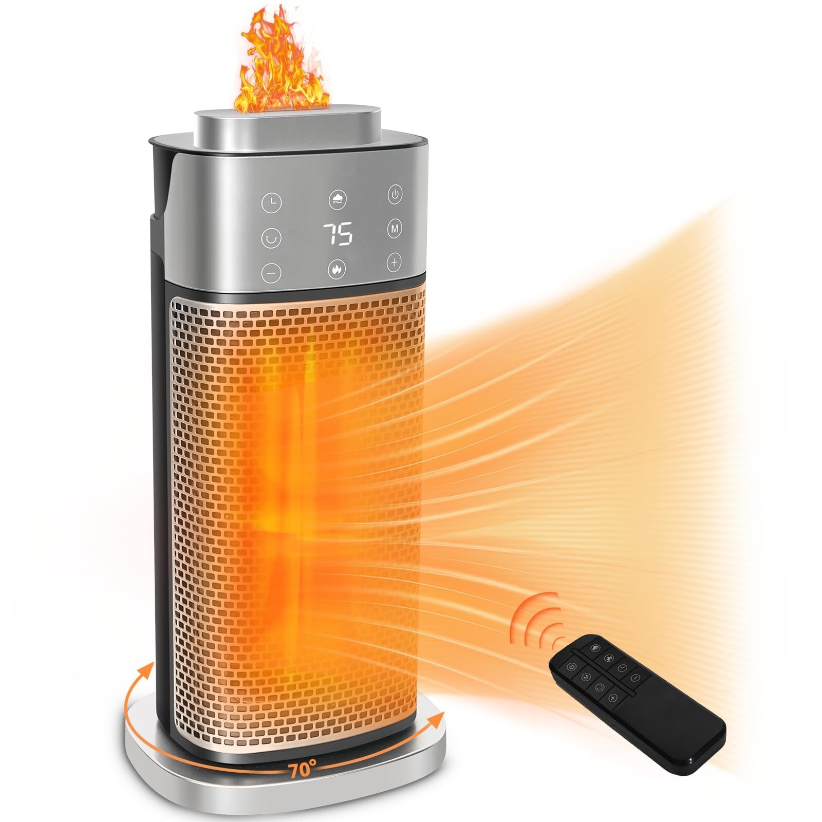 Space Heater, 1500W Portable Heaters for Indoor Use with Thermostat&Humidifie...-image