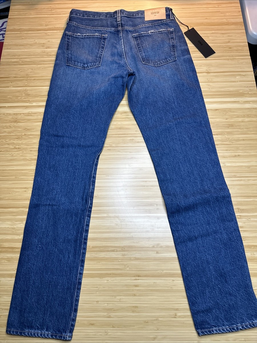 EDWIN Jeans Mens 31x32 Lian Slim Fit Straight Leg Coal Denim