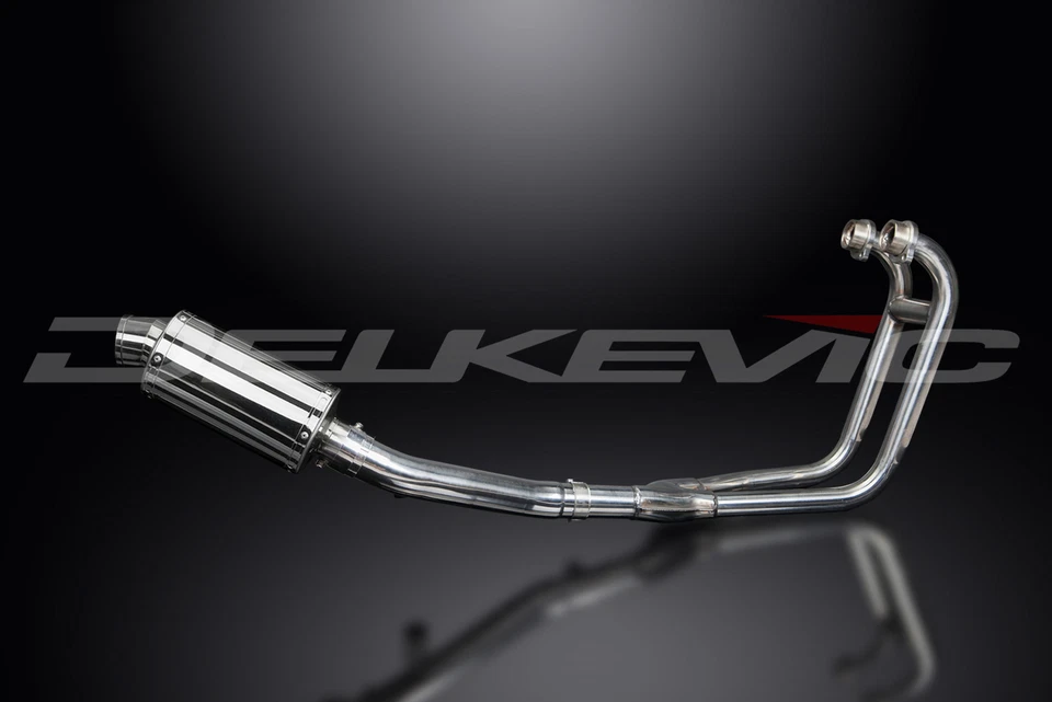 Silenciador escape completo Suzuki GS500 E/F 1989-2009 2-1 9" ovalado inoxidable Foto 3 de 4