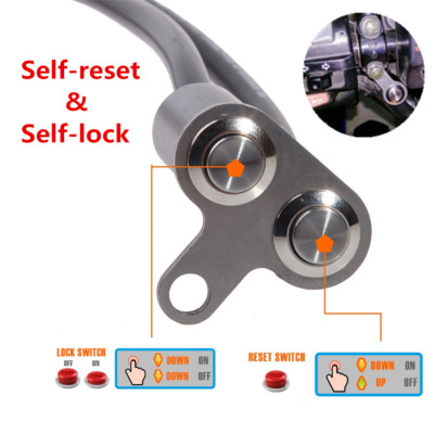 Universal 12V Motorrad Lenkerschalter Druckschalter Tastschalter Self Lock/Reset