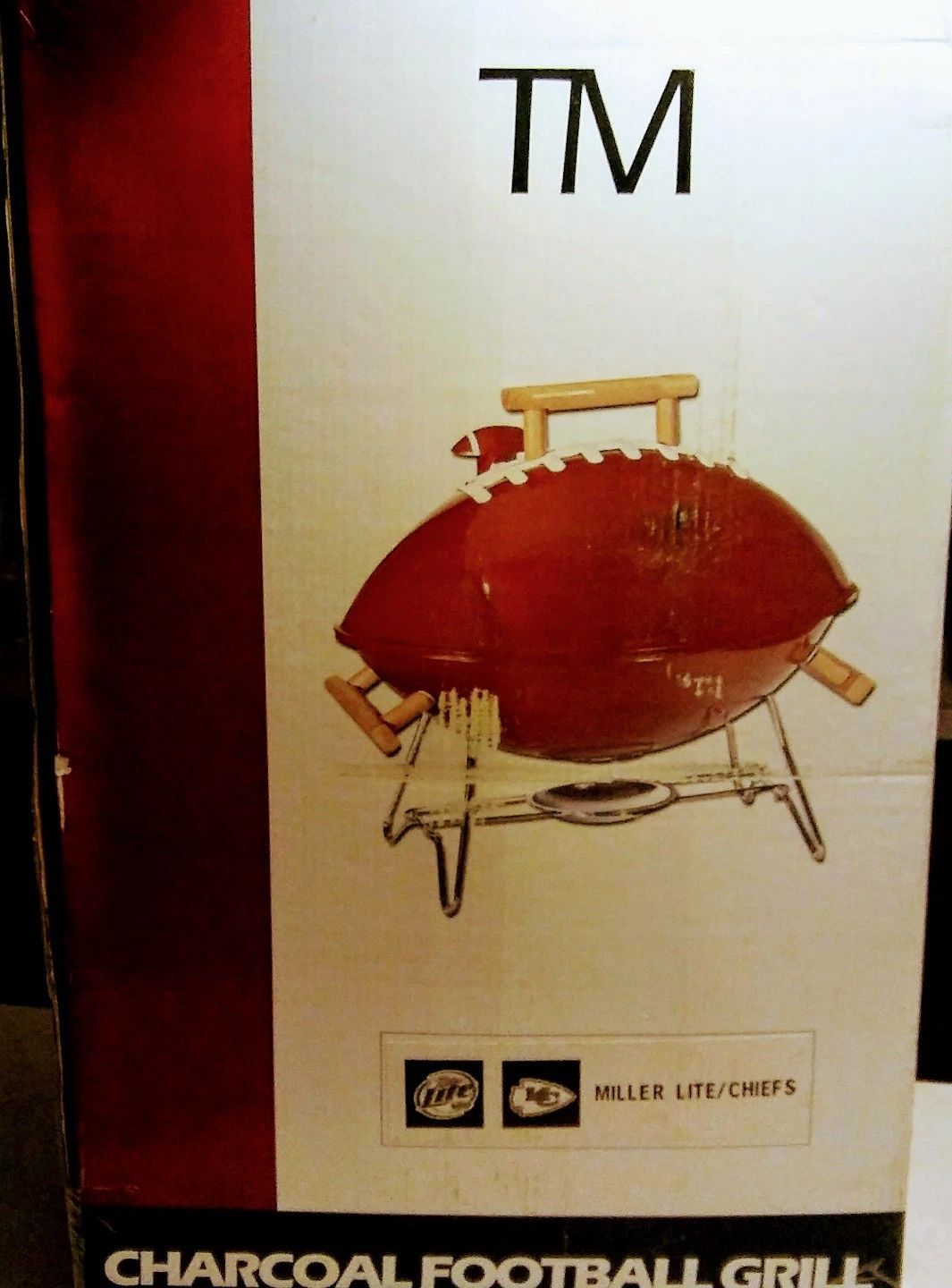 Miller Light/ kansas city Chiefs Football Style Outdoor Portable Charcoal Grill