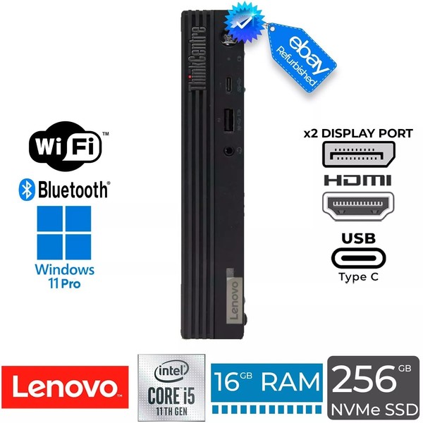 Lenovo ThinkCentre M70q Gen2 Tiny Intel i5-11400T 16GB RAM 256GB NVMe SSD Win 11