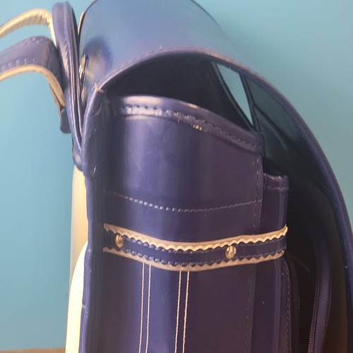 Randoseru gebrauchte japanische Schultasche Kinder Leder Rucksack blau aus Japan - Bild 13 von 23