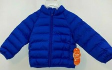 Wonder Nation Blue Kids Puffer Jacket Coat Water Repellent Sizes 12m GC3