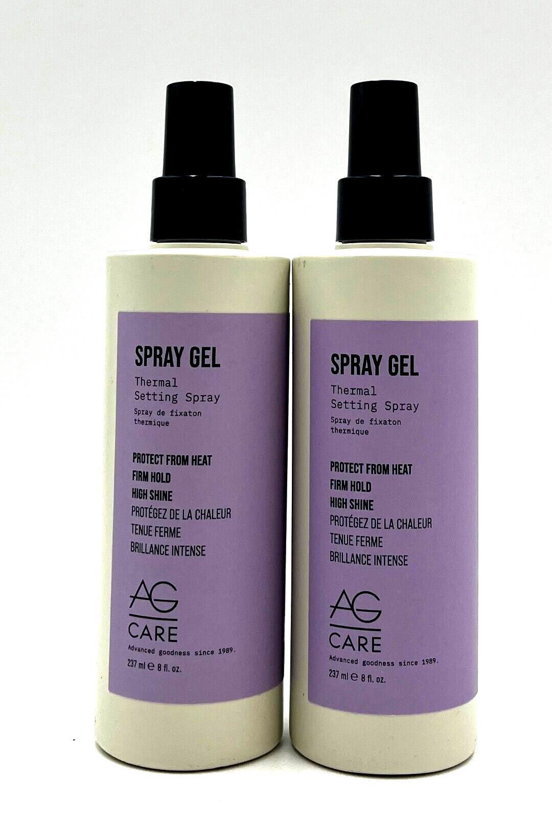 AG Care Thermal Spray Gel 8oz 2-Pack Heat Protectant Firm Hold Styling