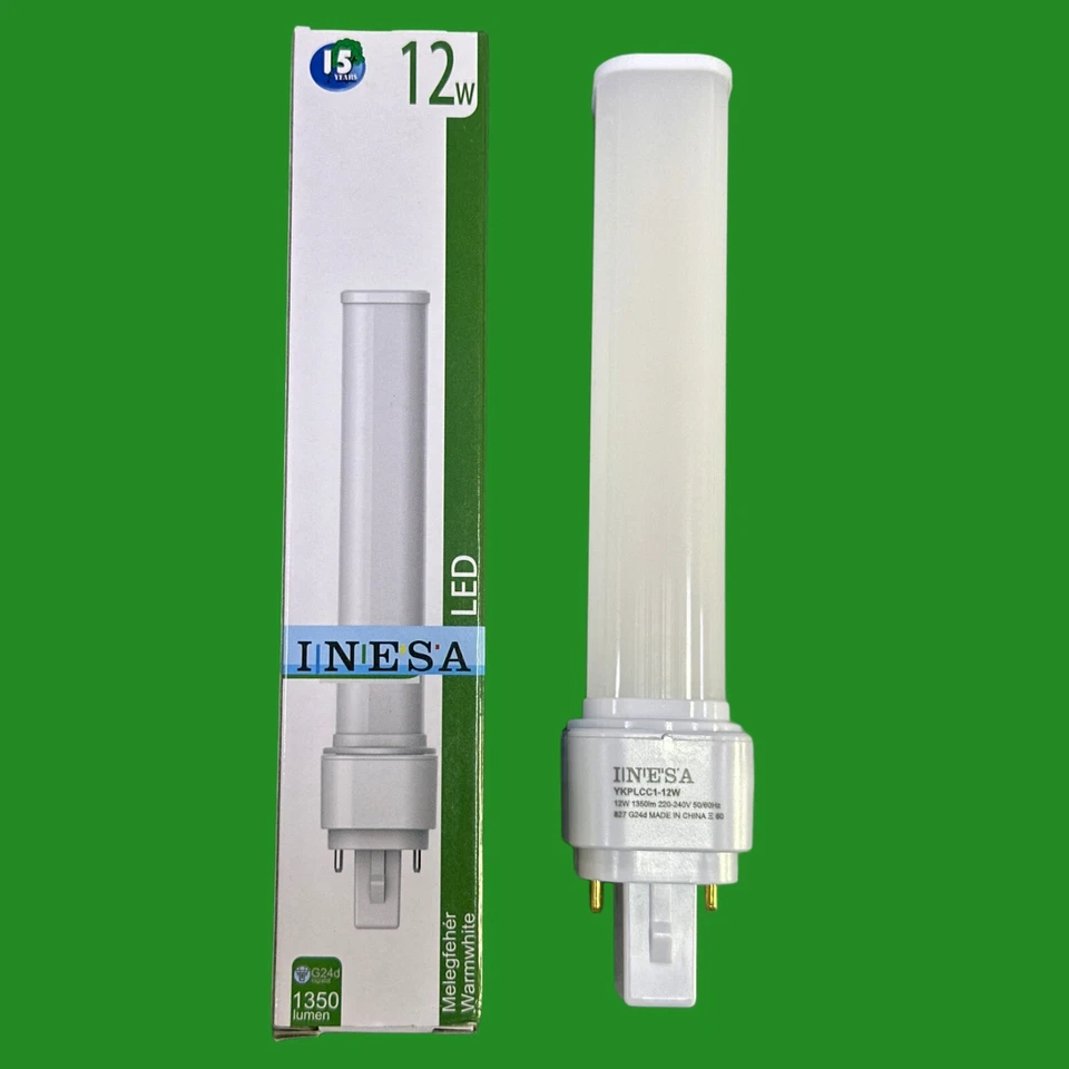 2x 12W = 32W LED Nachrüstung PLT drehbar G24D 2 Pin Glühbirne 2700K Warmweiß - Bild 4 von 4