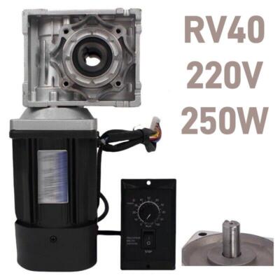 RV40 250W Worm Gear Reducer Gearbox AC 220V Electric Gear Motor Gearmotors New