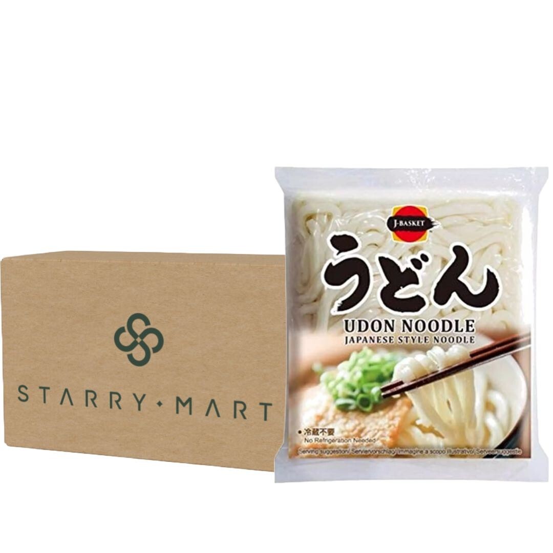 J-Basket Japanese Style Udon Noodles for Stir-Fried & Udon Soup 200g (Pack of 8)