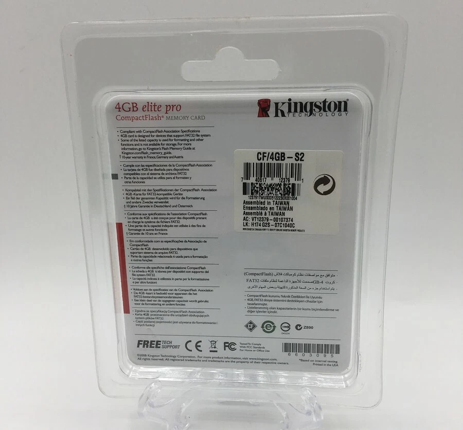 Kingston Elite Pro 4 GB 133x CompactFlash Memory Card (CF/4GB-S2) - Image 2 of 2