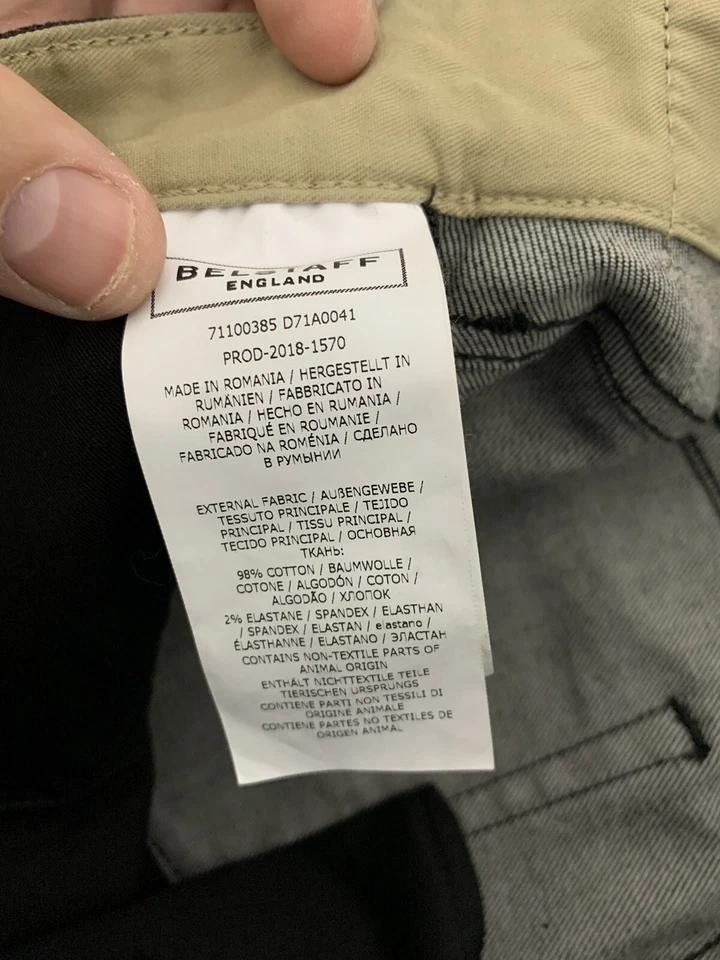 Pantalones de mezclilla ajustados Belstaff 28x31 Blackrod ajustados para motociclista 29 negros Eastham RockR $395 Foto 4 de 4