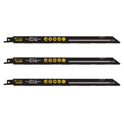 3 SabreCut S1222VF 300mm Metal Reciprocating Sabre Saw Blades for Bosch Dewalt