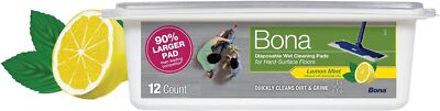 Bona Disposable Wet Cleaning Pads for Hardwood Floor & Multi-Surface Floor-12 Pk
