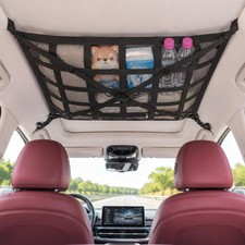 CXDWOCHE Car Ceiling Cargo Net, 31.5"x20.9" Double-Layer Overhead Roof Storag...