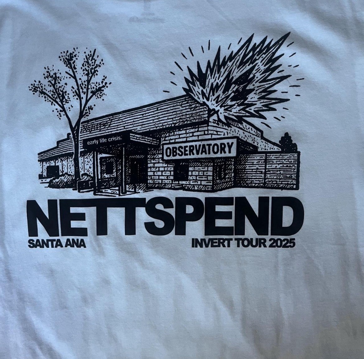 nettspend マーチTシャツ Nettspend March 19th The Observatory Concert Tee (2025) Santa Ana