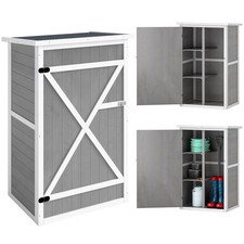 Outsunny Garden Shed Outdoor Tool Storage w/ 2 Shelve 75 x 56 x115cm Grey