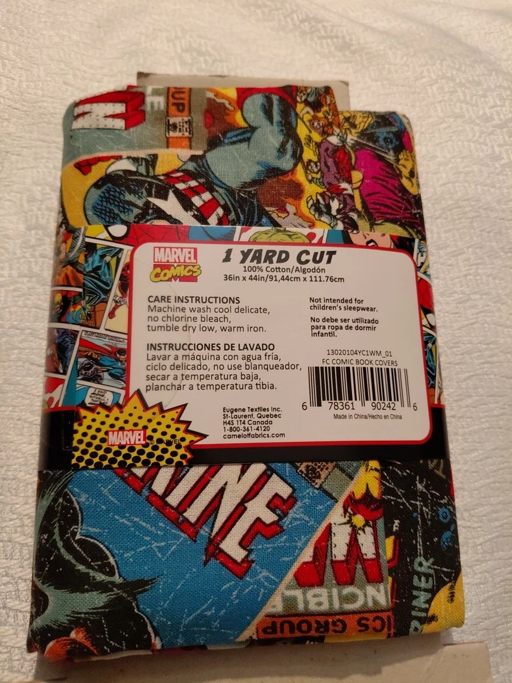 Marvel Comics 100 % algodón/algodin 1 yarda 36" x 44" corte nuevo Foto 2 de 2