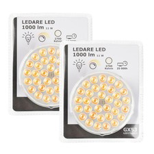 2 x IKEA LEDARE LED Bulb GX53 1000lm Dimmable Warm Beam Angle 2700K LED1706X11