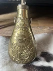 Civil War Style Brass Powder Flask Eagle US Shield Muzzleloader Flask