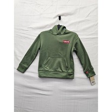 Levi's Boys Pullover Hoodie Green Polyester Blend Casual Size Small 8-10