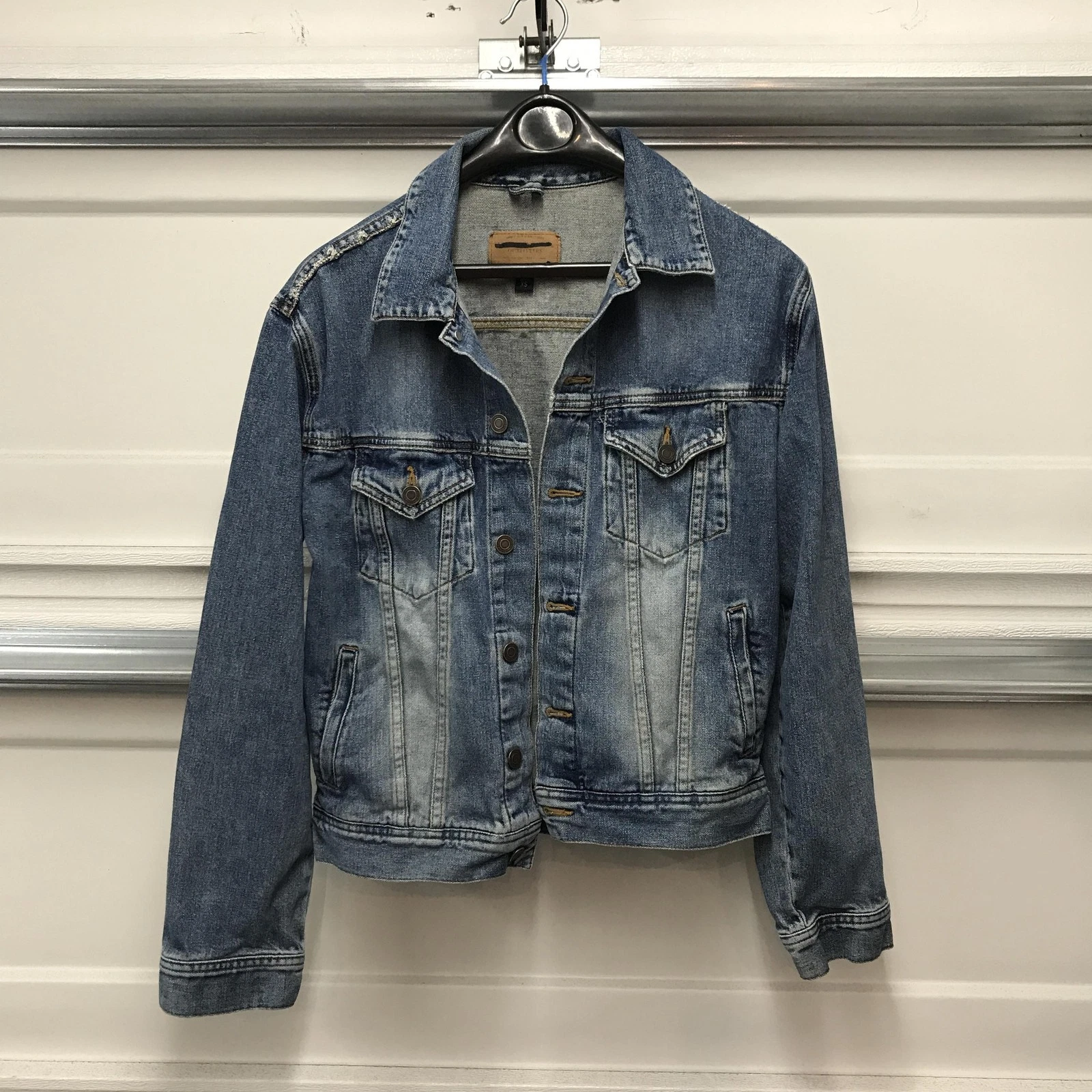 American Eagle Outfitters Jacket Womens XS Blue Denim Trucker Jean Distressed