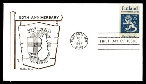 Mayfairstamps US FDC 1967 Finland Anniversary Coat of Arms First Day Cover aaw_8