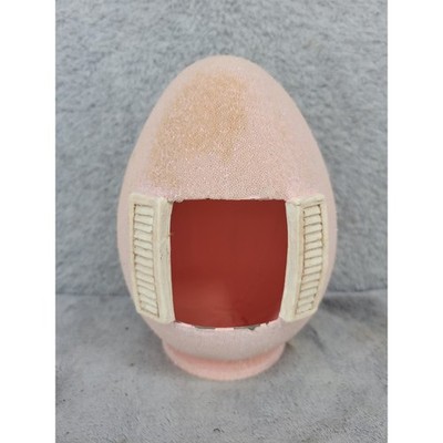 Pink Egg Shaped Trinket Shadow Box with Window and Base