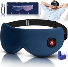 Cordless Heated Eye Mask for Dry Eyes Blocking Light Blepharitis Sinus Migraine