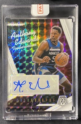 2024-25 Mosaic ANTHONY EDWARDS /25 Colorgraphs Auto WHITE PRIZM SP Mint/Sealed