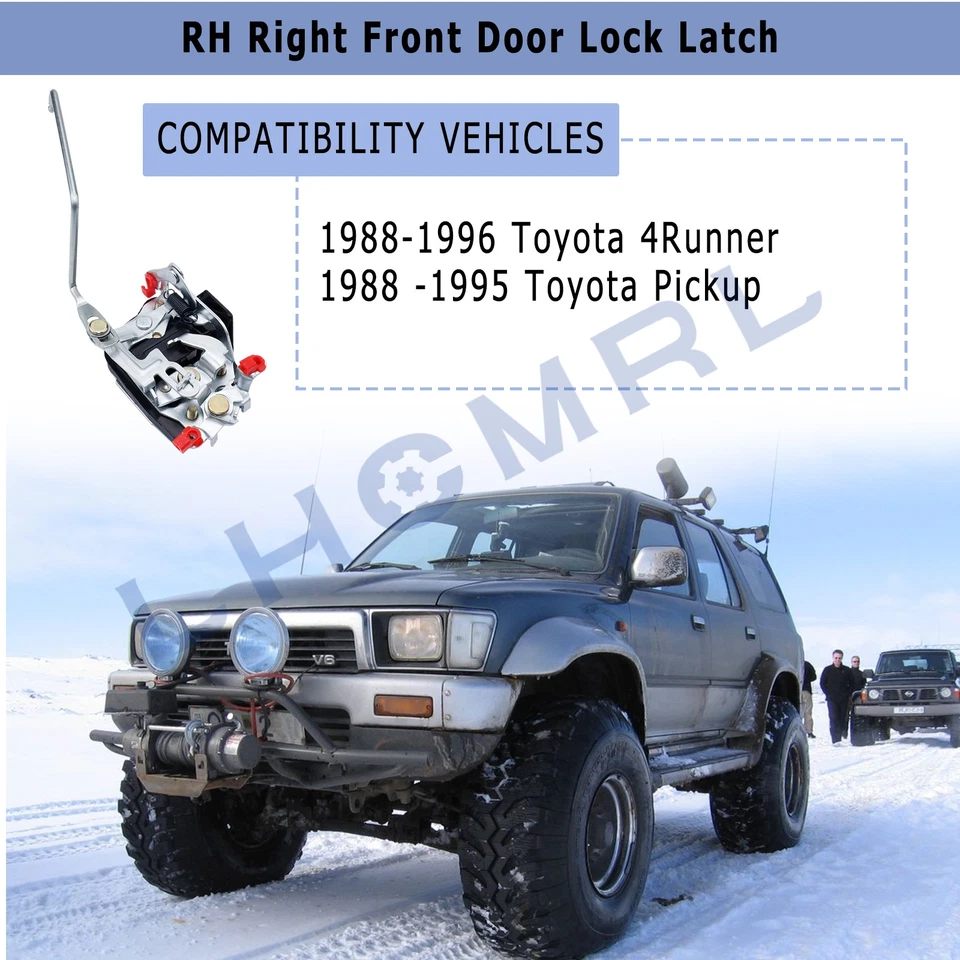 Front Right Door Lock Latch For 1988-1996 Toyota Pickup 4Runner LN85 LN106 - Image 3 of 4