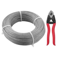 Uimoso T316 Stainless Steel Cable Steel Wire Rope 1/8" 300 ft 7x7 Cable Railing