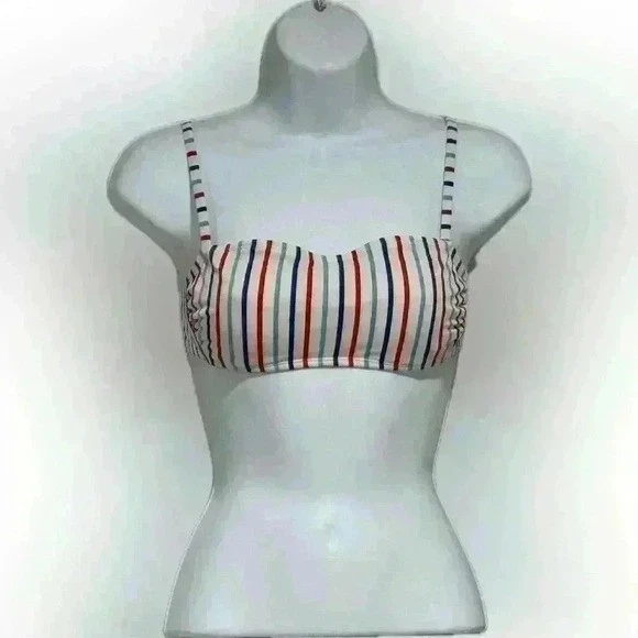 Conjunto de vestido a rayas y top de bikini Wild Fable rojo blanco azul Y2K Smiley x H&M XS Foto 3 de 4