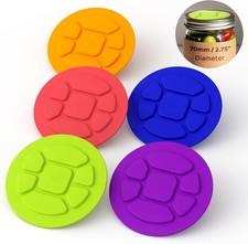 Perfect Fit: 5-Pack Fermentation Lids for Regular Mouth Mason Jars, Silicone Air