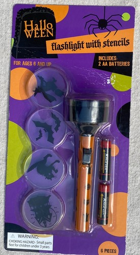 FREE Shipping Hallo Ween Flashlight Kit With Stencils 2005 NIP Trick or Treat - Picture 14 of 16