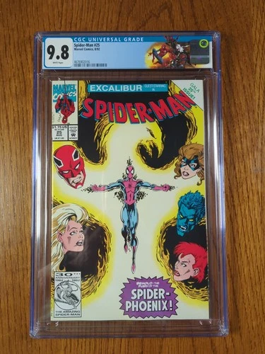 Spider-Man #25, CGC 9.8, Marvel 1992, Custom Label, Newly Graded, Excalibur