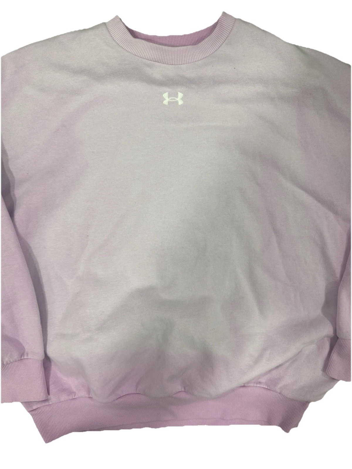 Under Armour Rival Fleece Oversized Crew Sweatshirt In Pink Size Small thumbnail 2