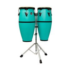 Latin Percussion 10"/11" Discovery II Conga Set w/ Aluminum Stand - Sea Foam