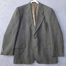 Ungaro Paris Men  s Wool Blazer Sport Coat Green Check Made in Italy Size 40 C