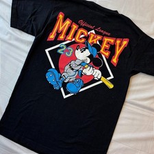 VTG Mickey  Co. 80s/90s Official League Mickey Baseball Graphic T-Shirt Sz L