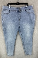 Terra  Sky Jeans Womens 2X Blue Straight Leg Pull On Stretch Waist 20W-22W