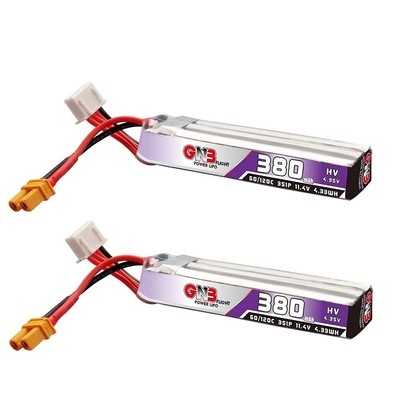 2PCS GNB 380mAh 3S LiPo Battery 11.4V HV LiHV 60c 120c Horizon eflite Cabled ...