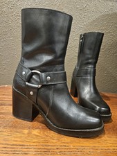 Harley-Davidson Black Leather Motorcycle Boots Details Womens sz 5.5